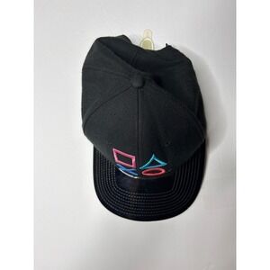 Playstation Logo Snapback Hat Black Adjustable‎ Gaming Mens Womens